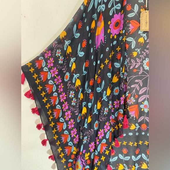 NWT Natural Life  Nandita Tassel Floral Kimono One Size - Picture 7 of 13